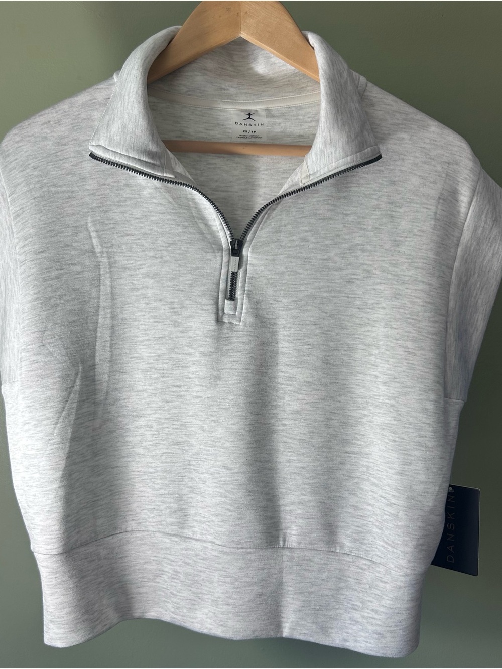 Danskin Men's Light Heather Gray Half‑Zip Pullover